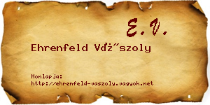 Ehrenfeld Vászoly névjegykártya